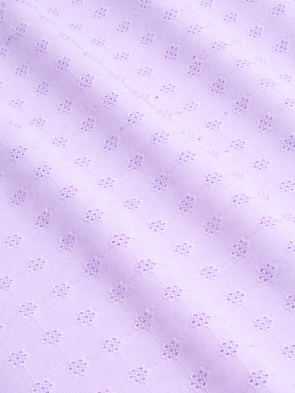 Lavender Daisy schiffli embroidered fabric