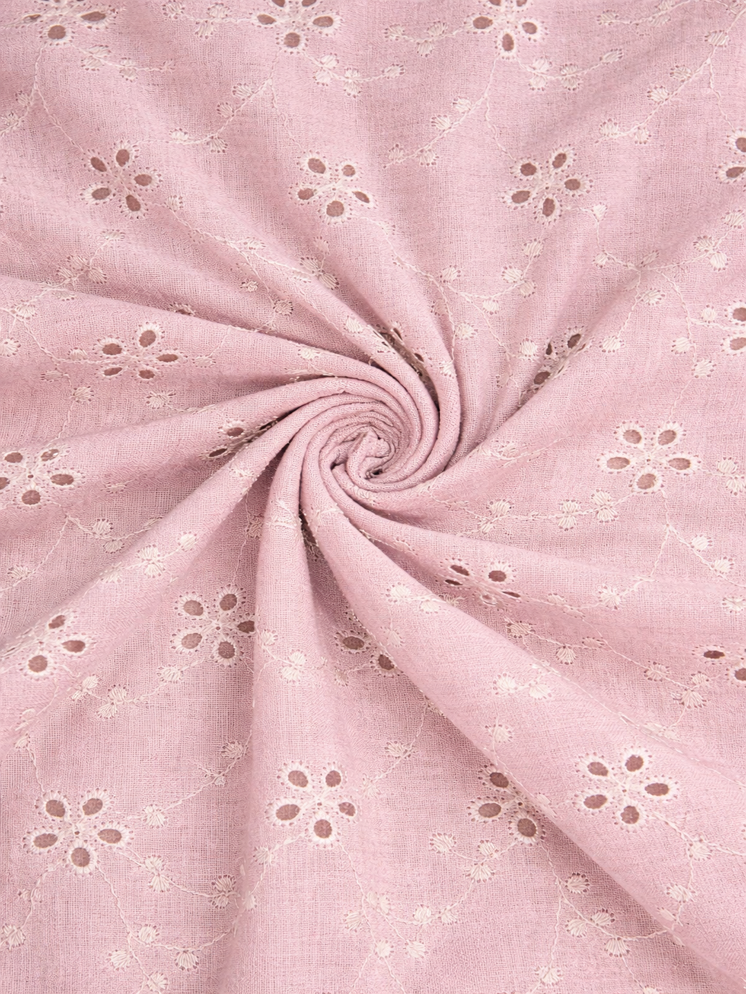 Pink Blush Blossom Cotton Embroidered schiffli fabric