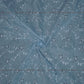 Siyani  Sky Blue Cotton Floral Leaf Design Chikankari Embroidered Fabric