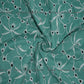 Siyani Teal Green Floral Cutwork Chikan Embroidered Fabric