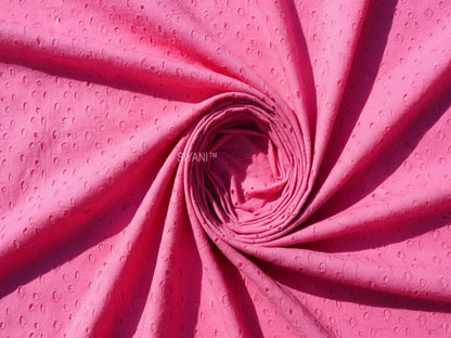 Hot Pink Bloom Schiffli Embroidered Fabric