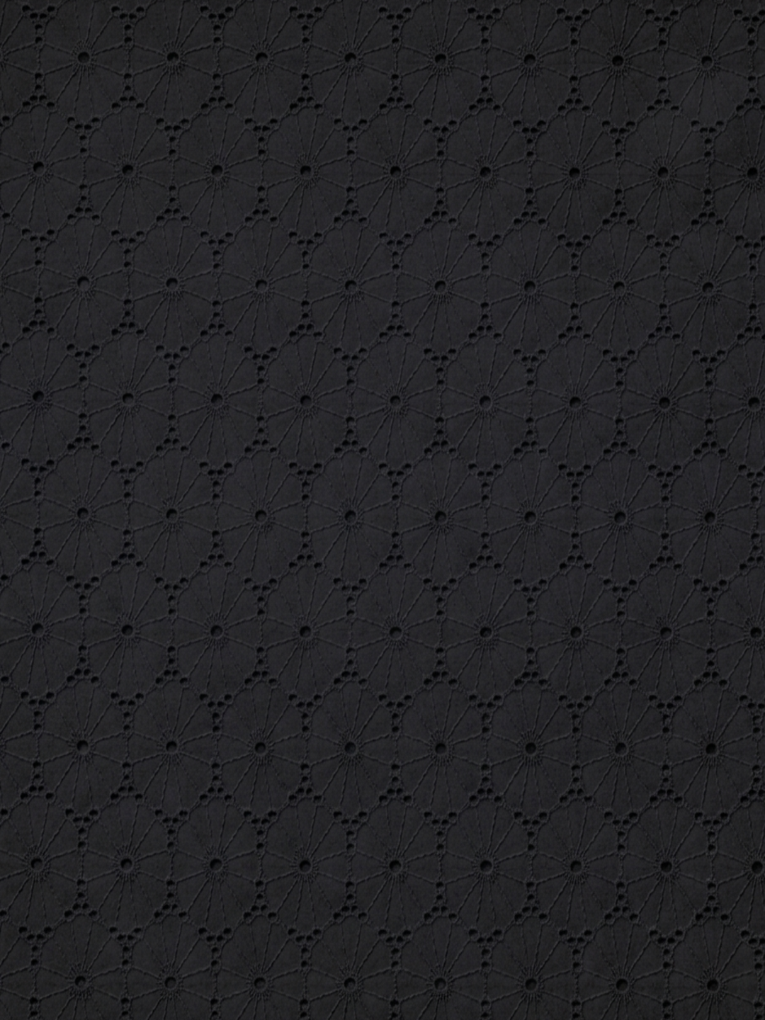 Black Floral Eyelet Schiffli fabric