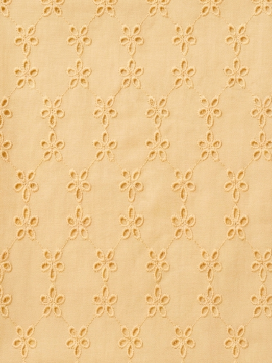 Butter Yellow five hole pentagon schiffli fabric