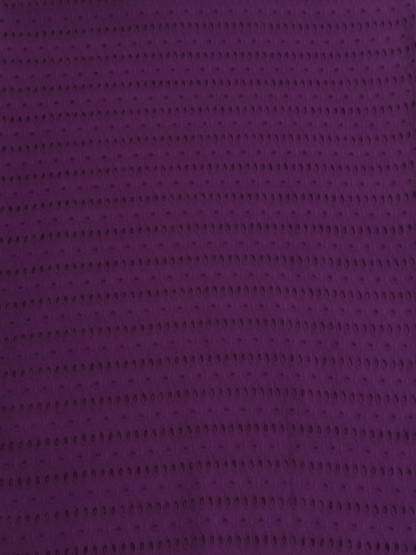 Wine six hole schiffli embroidered fabric