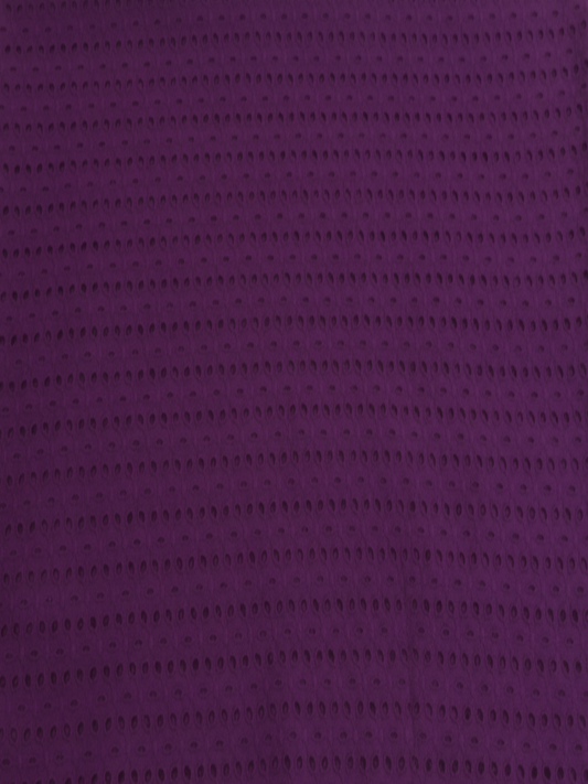 Wine six hole schiffli embroidered fabric