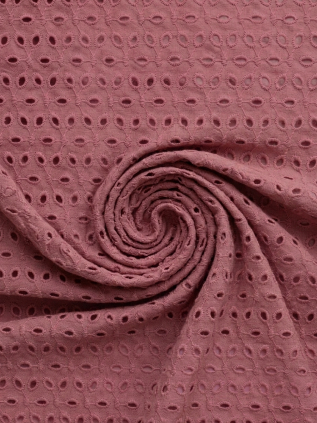 Onion Pink six hole schiffli embroidered fabric
