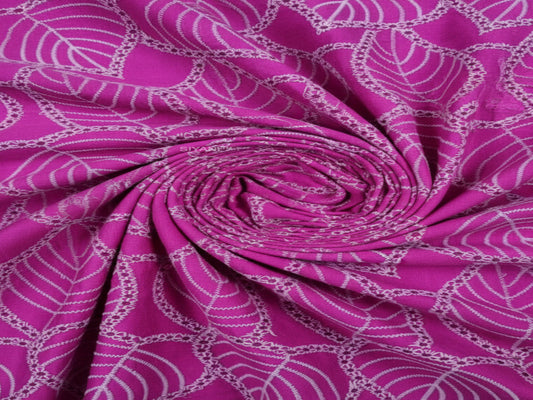 Majanta Leaf pattern Schiffli Embroidered Fabric