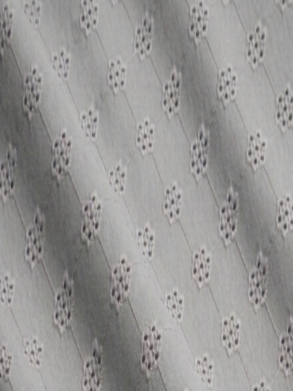Gray floral schiffli embroidered fabric (Copy)
