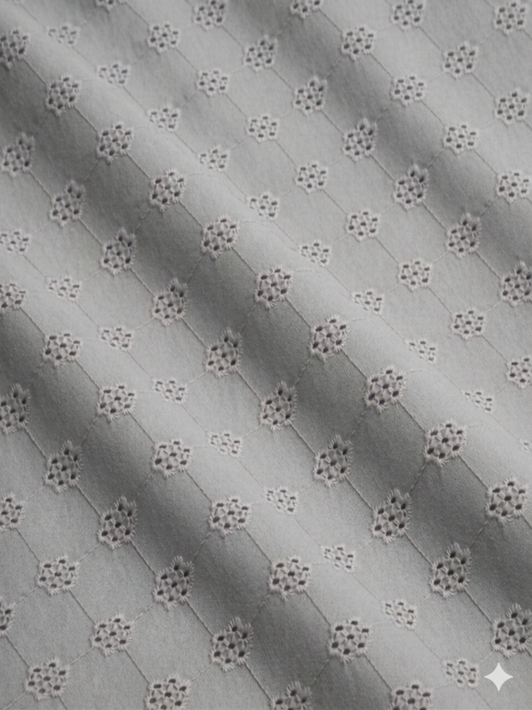 Gray floral schiffli embroidered fabric (Copy)