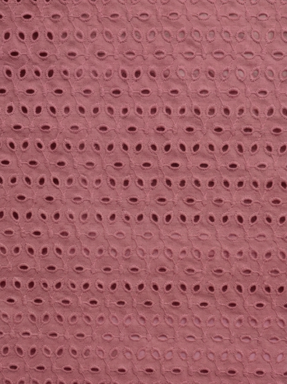 Onion Pink six hole schiffli embroidered fabric