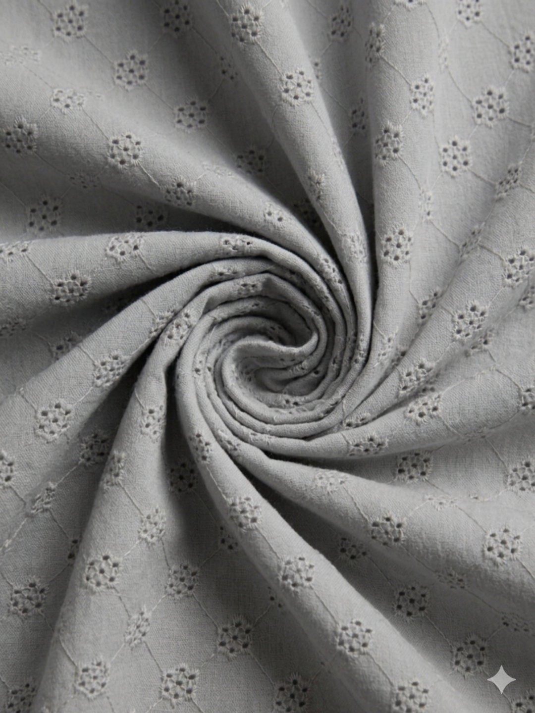 Gray floral schiffli embroidered fabric (Copy)