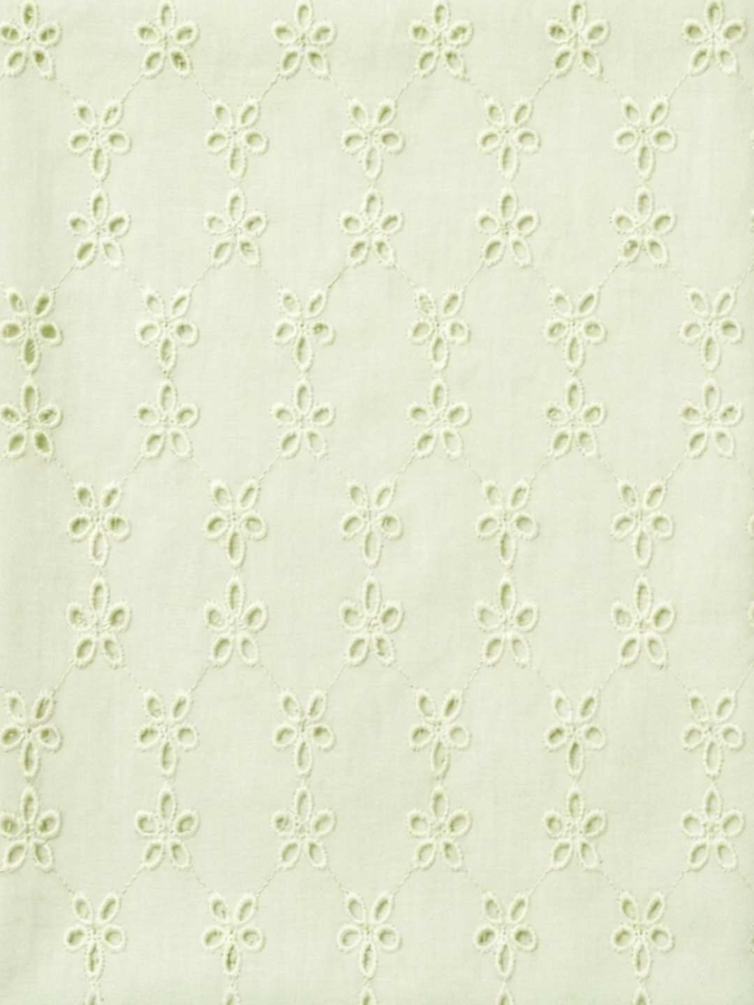 Pale Lime five hole pentagon schiffli fabric