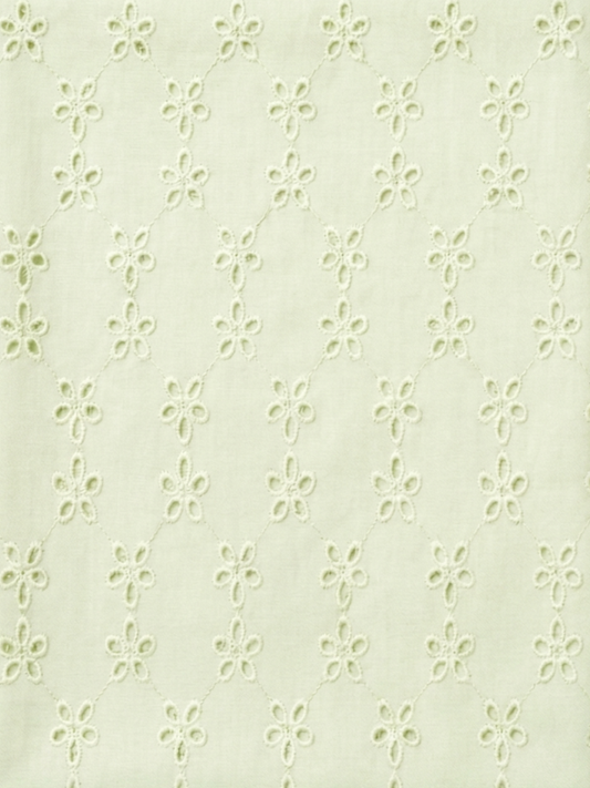 Pale Lime five hole pentagon schiffli fabric