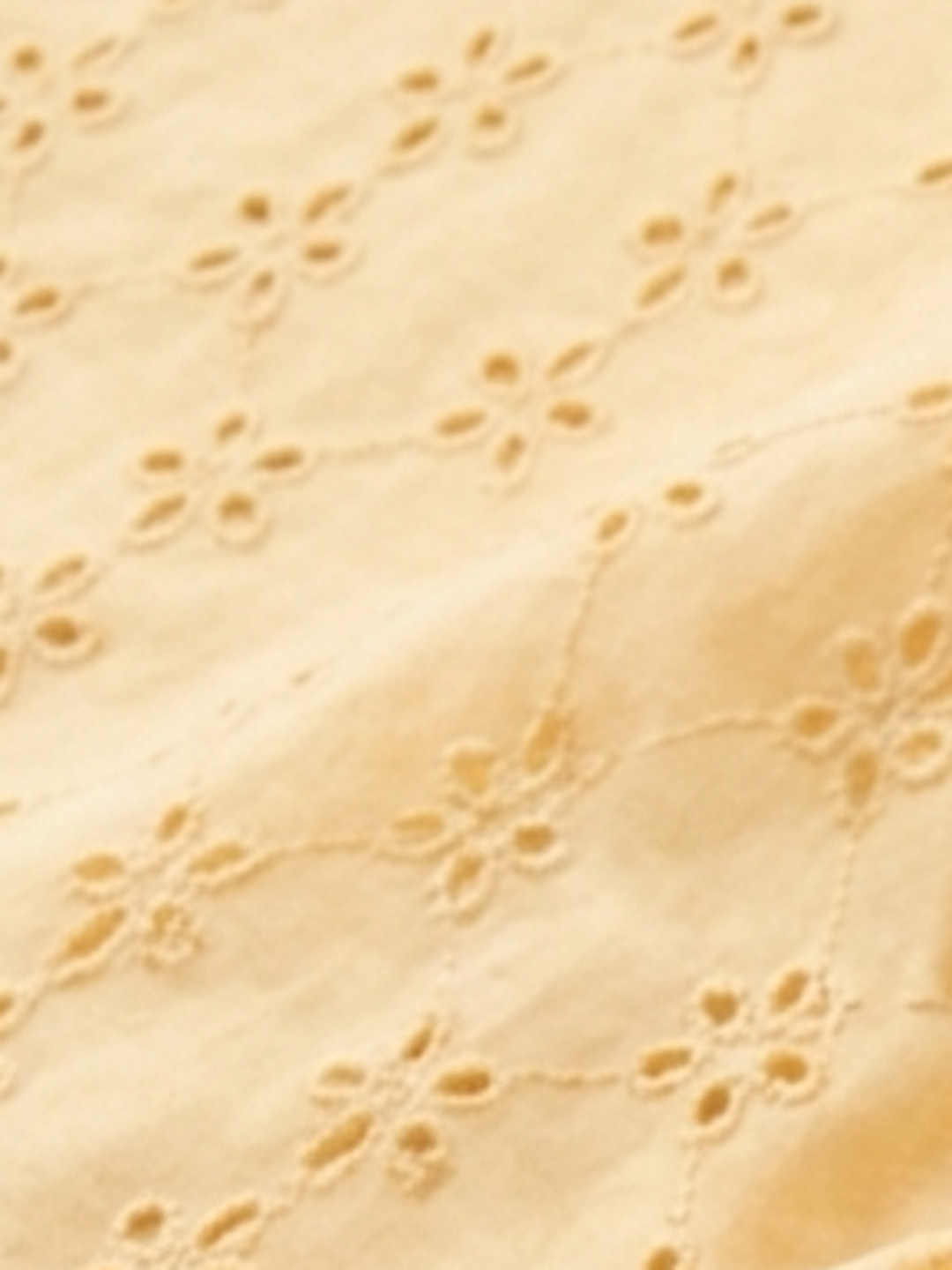 Butter Yellow five hole pentagon schiffli fabric