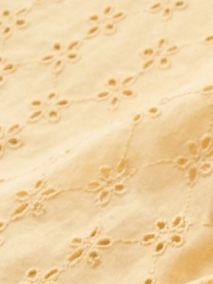 Butter Yellow five hole pentagon schiffli fabric