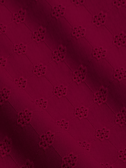 Rani pink floral schiffli embroidered fabric (Copy)