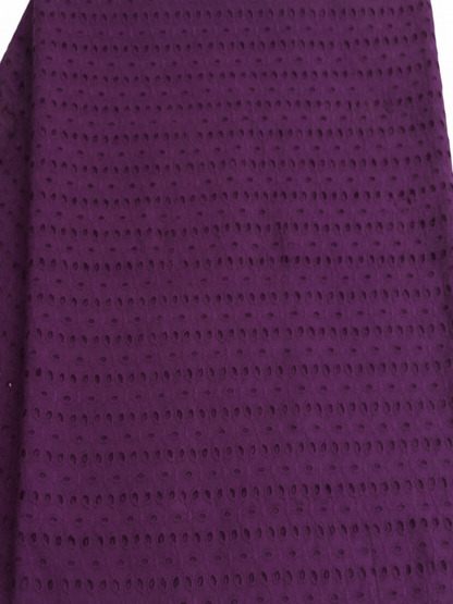 Wine six hole schiffli embroidered fabric
