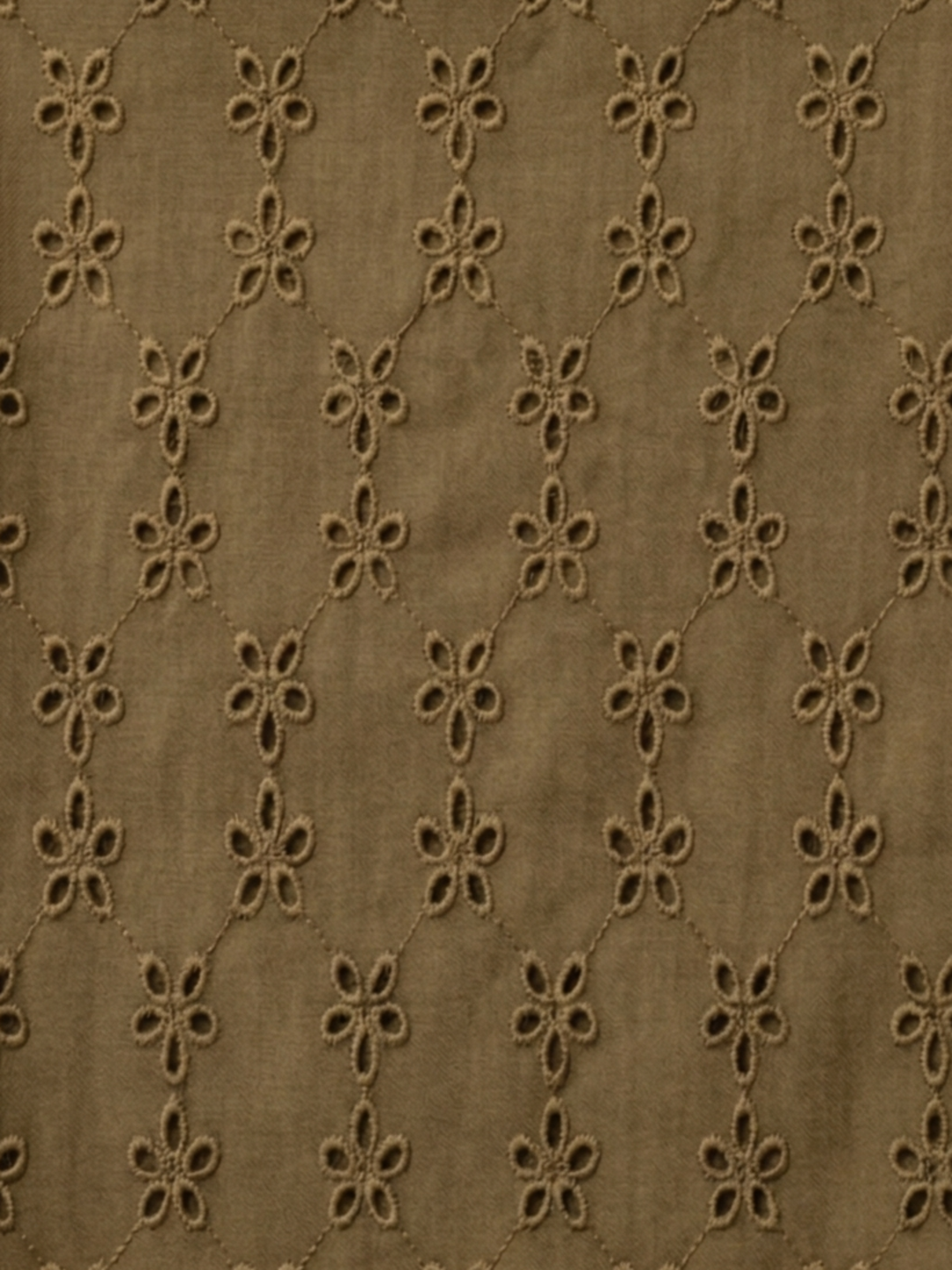 Mehendi five hole pentagon schiffli fabric