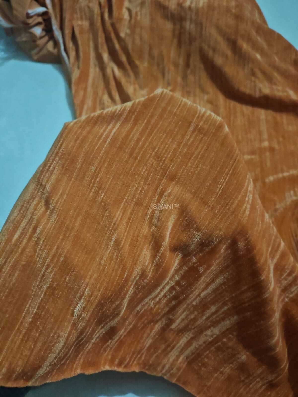 Orange crush velvet fabric
