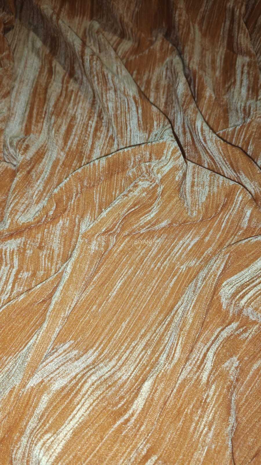 Orange crush velvet fabric