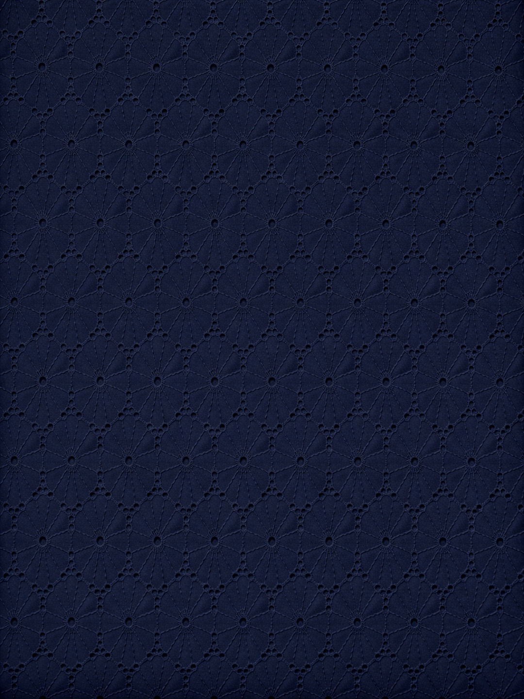 Navy Blue Floral Eyelet Schiffli fabric