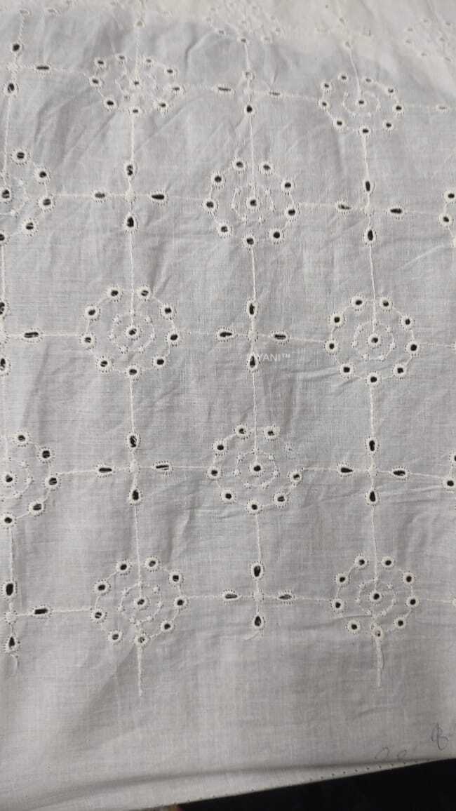 Soft Garden Floral Schiffli Embroidered Fabric