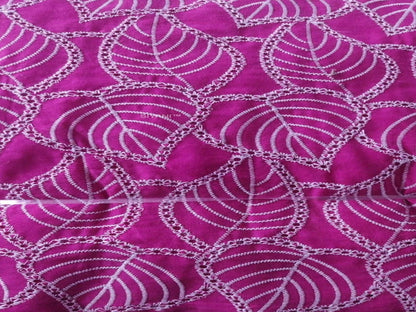 Majanta Leaf pattern Schiffli Embroidered Fabric