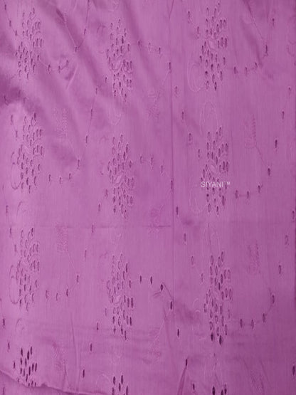 Lavender Floral Eyelet Schiffli Embroidery on Cotton cambric