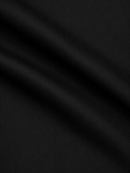 Black Cotton Poplin Lycra Fabric