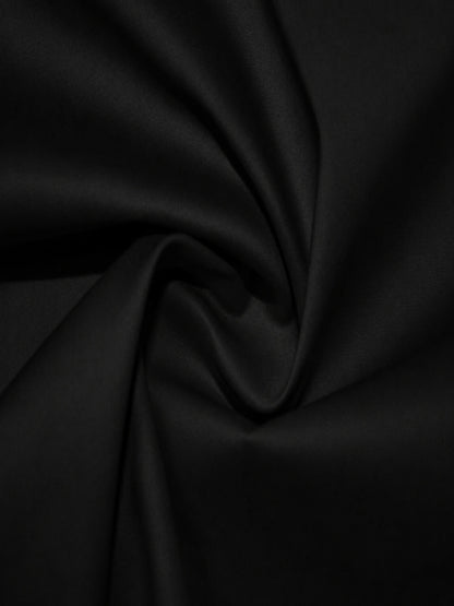 Black Cotton Poplin Lycra Fabric