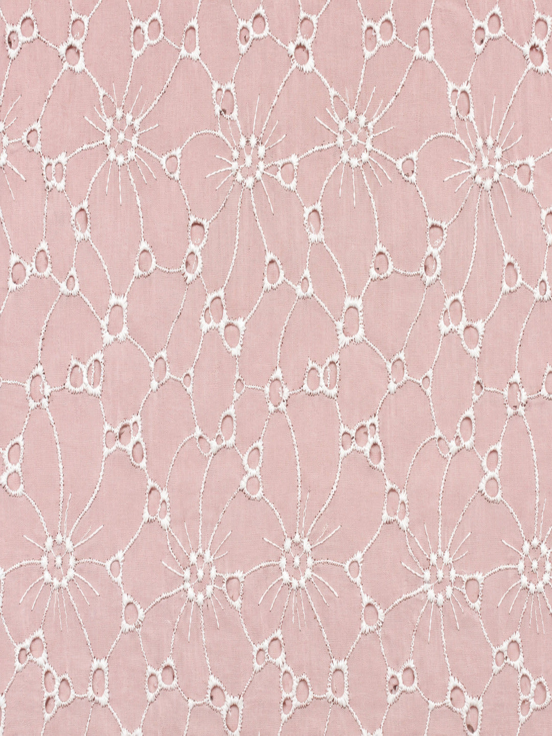 Daisy Web Pattern Pastel pink schiffli fabric