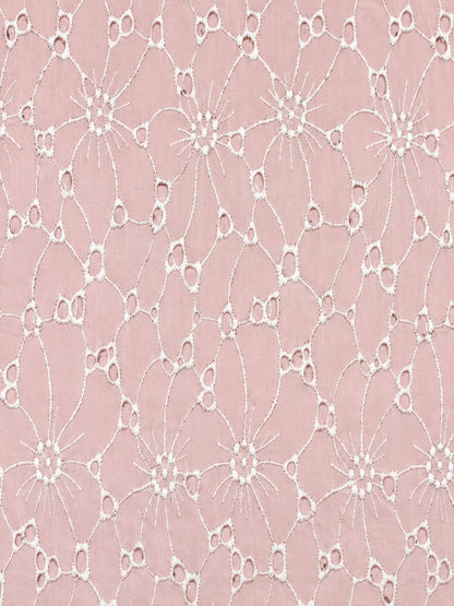 Daisy Web Pattern Pastel pink schiffli fabric