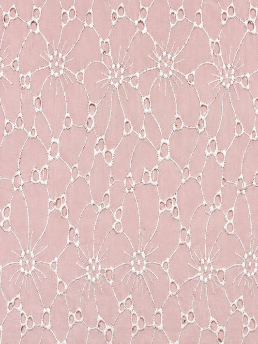 Daisy Web Pattern Pastel pink schiffli fabric
