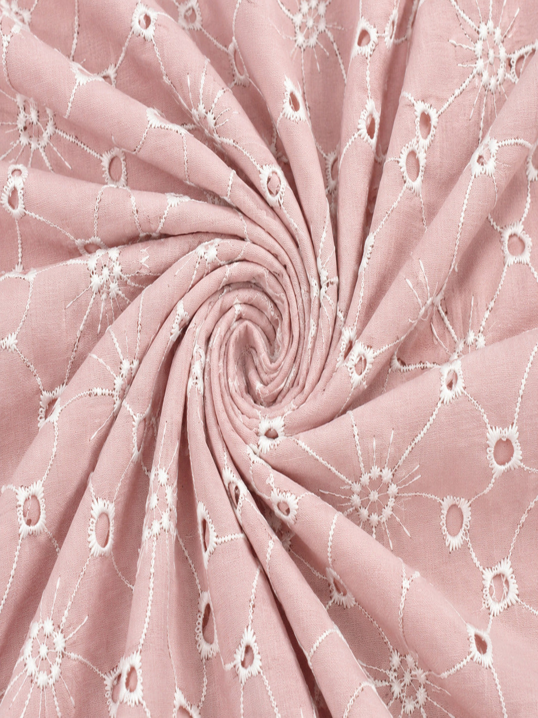 Daisy Web Pattern Pastel pink schiffli fabric