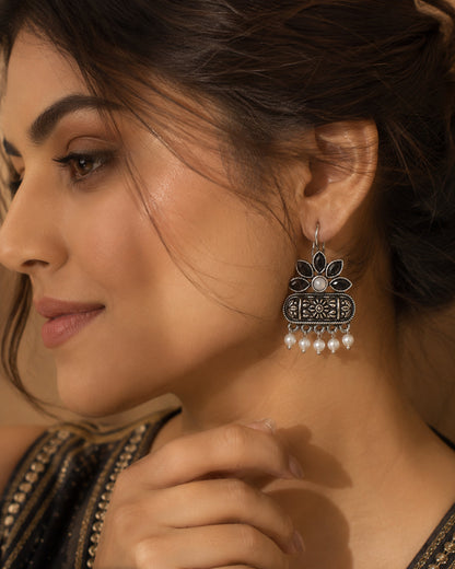 Shivora Floral Oxidised Earrings