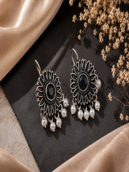 Shivora Sunflower Oxidised Earrings