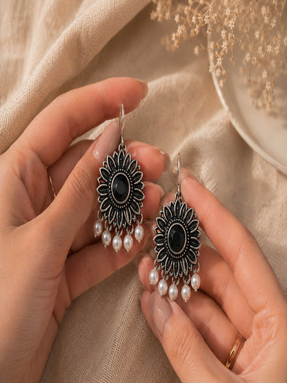 Shivora Sunflower Oxidised Earrings