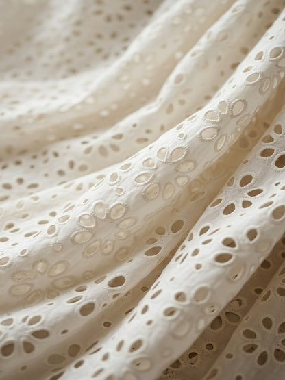 Off White Floral pattern Schiffli fabric