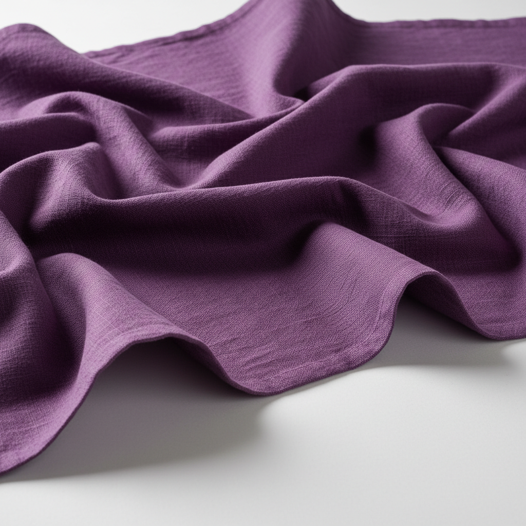 Purple Jam Cotton fabric draped close-up showing soft texture and natural fall