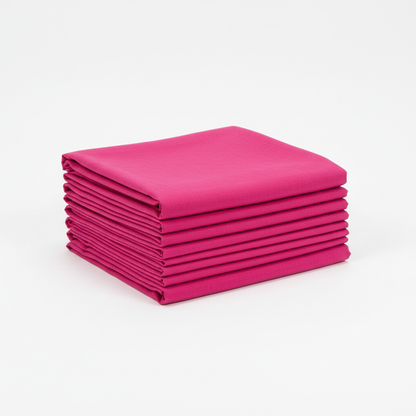 Hot pink Jam Cotton fabric flat lay on white background