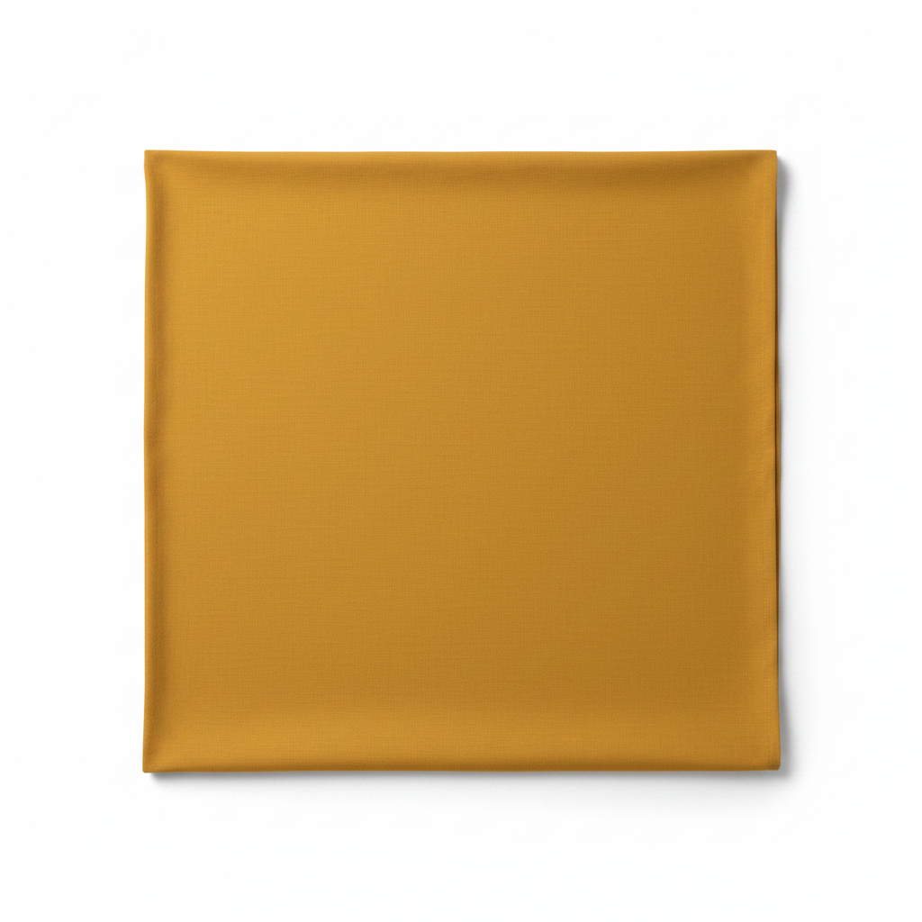Wild mustard cotton poplin lycra fabric flat lay showing smooth fine weave texture