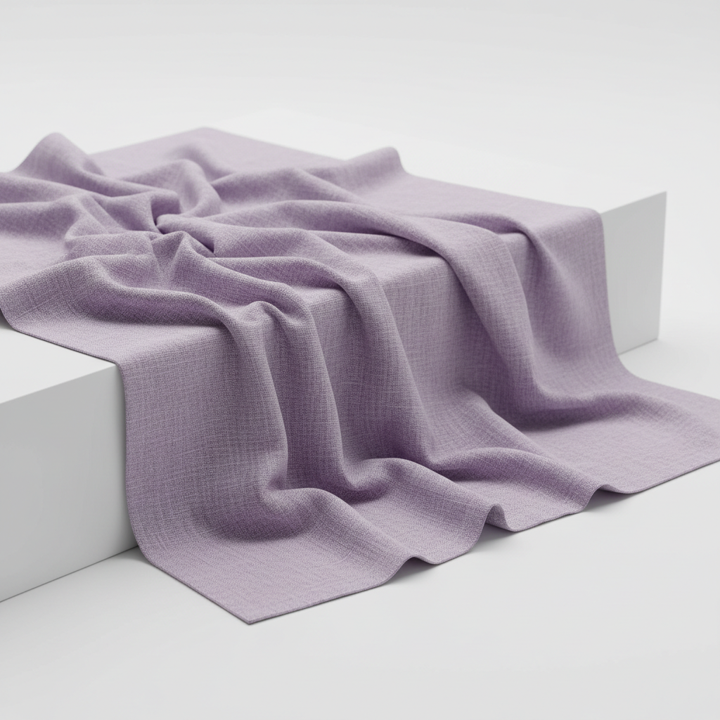 Pastel violet Jam Cotton fabric draped close-up showing soft texture and natural fall