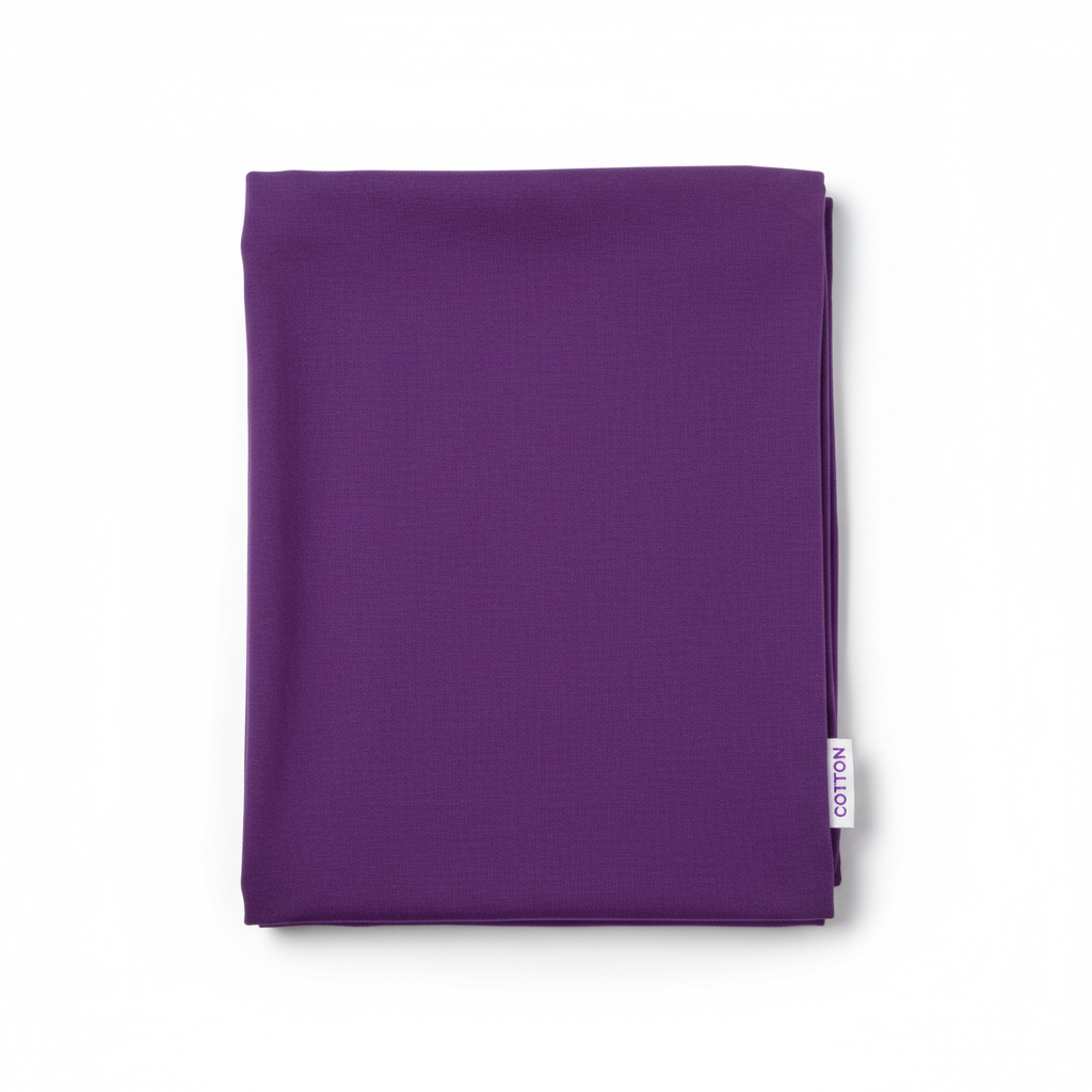 Purple Jam Cotton fabric flat lay on white background
