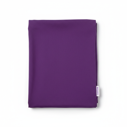 Purple Jam Cotton fabric flat lay on white background