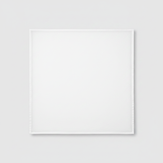 Snow white cotton poplin lycra fabric flat lay showing smooth fine weave texture