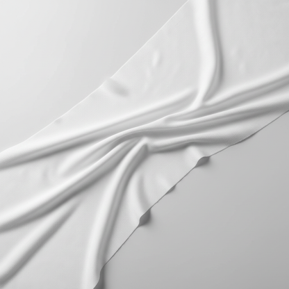 Snow white rayon slub lycra fabric diagonal fold hero shot showing drape and stretch