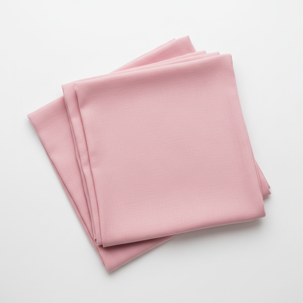 Rose pink Jam Cotton fabric flat lay on white background