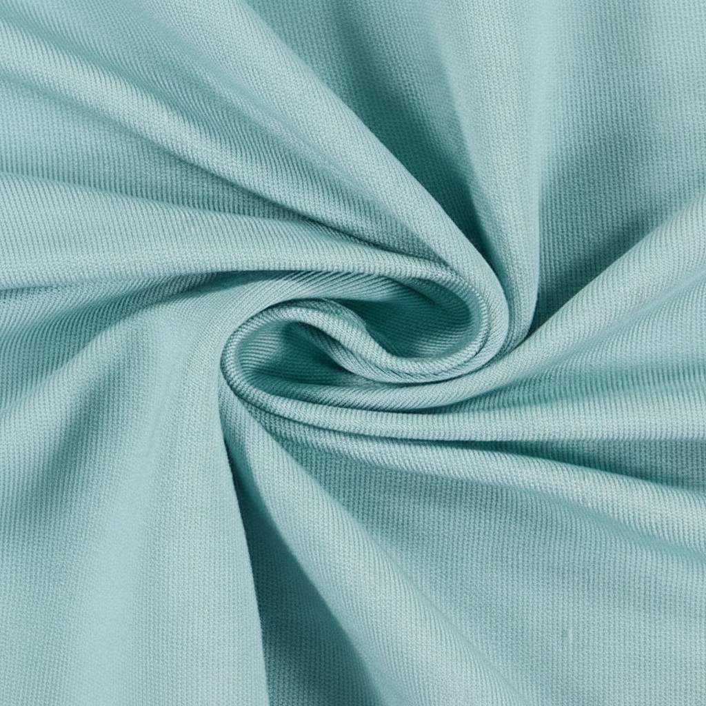 Extreme macro close-up of sky blue jam cotton fabric showing ribbed twill weave structure and thread detail
