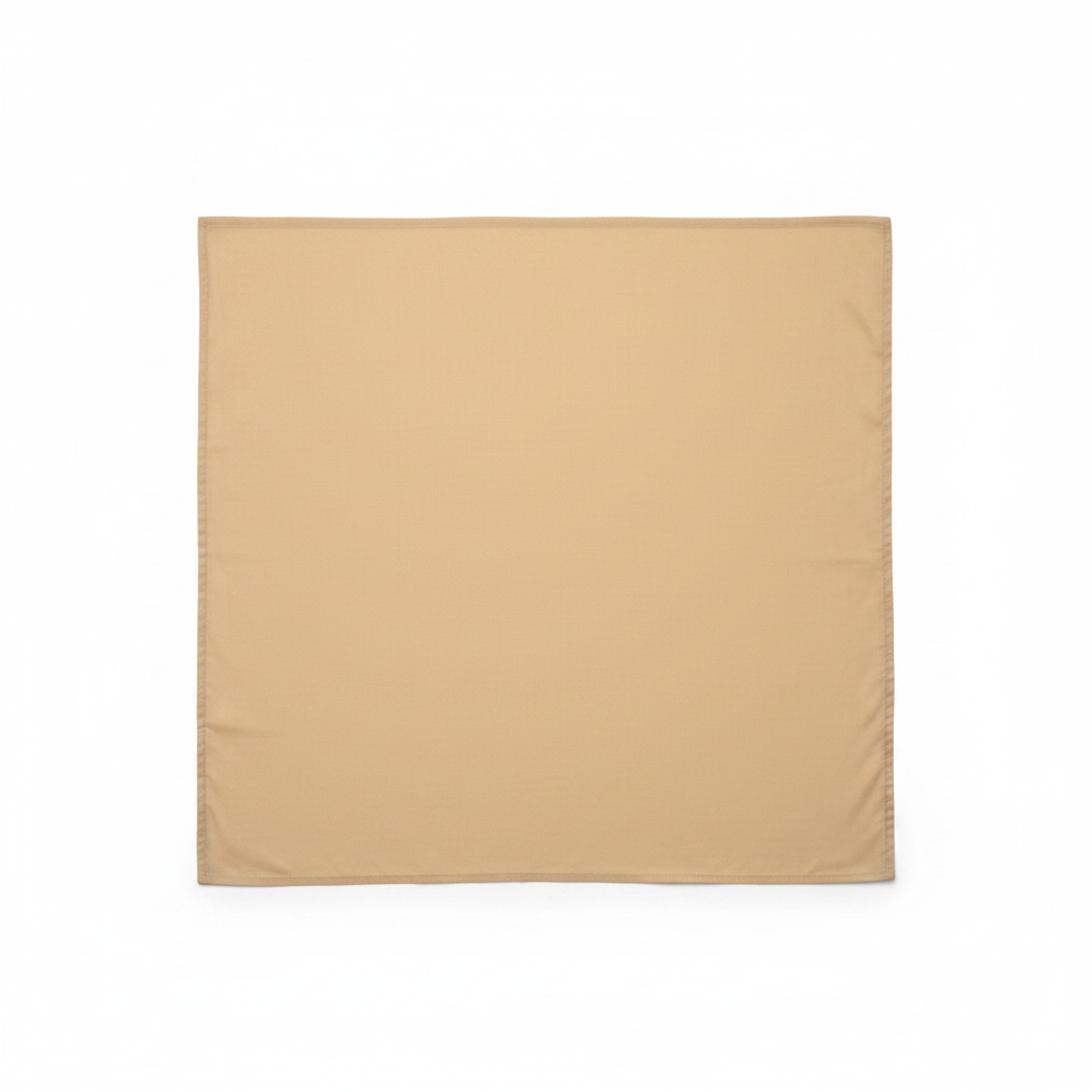 True beige cotton poplin lycra fabric flat lay showing smooth fine weave texture
