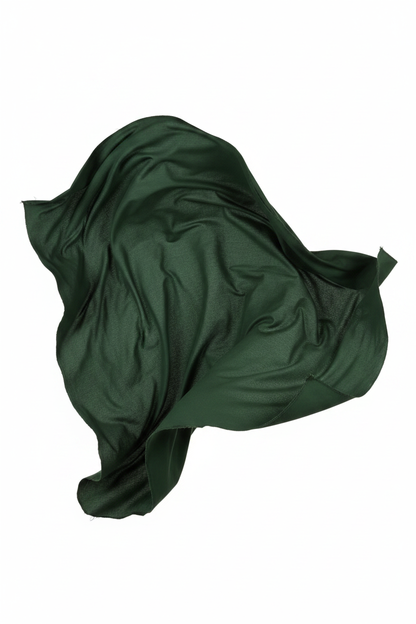 Bottle Green Cotton Poplin Fabric swirling in mid-air showing beautiful drape and movement